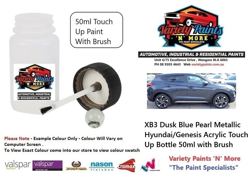 XB3 Dusk Blue Pearl Metallic Hyundai/Genesis Acrylic Touch Up Bottle 50ml with Brush