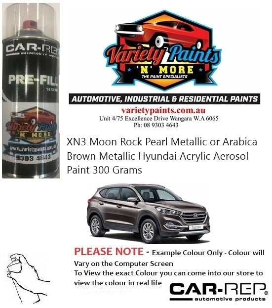 XN3 Moon Rock Pearl Metallic or Arabica Brown Metallic Hyundai Acrylic Aerosol Paint 300 Grams