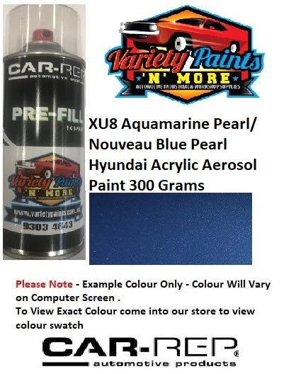 XU8 Aquamarine Pearl/ Nouveau Blue Pearl Hyundai Acrylic Aerosol Paint 300 Grams