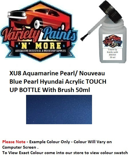 XU8 Aquamarine Pearl/ Nouveau Blue Pearl Hyundai Acrylic Touch Up Bottle 50ml with brush