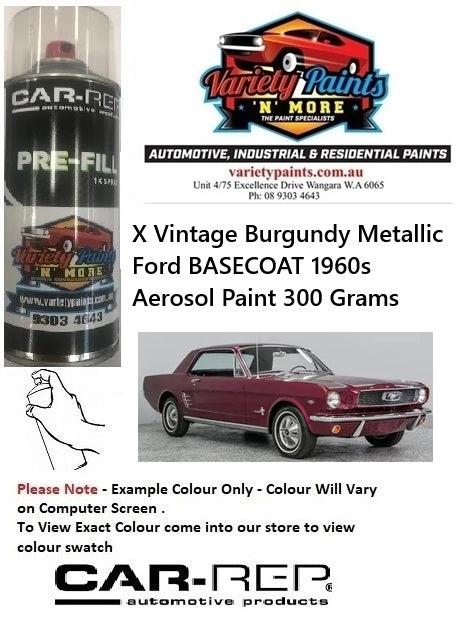 X Vintage Burgundy Metallic Ford BASECOAT 1960s Aerosol Paint 300 Grams