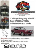 X Vintage Burgundy Metallic Ford BASECOAT 1960s Aerosol Paint 300 Grams