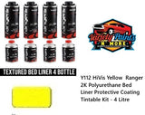 Y112 HiVis Yellow For LR Logistics Ranger 2K Polyurethane Bed Liner Protective Coating Tintable Kit - 4 BOTTLE KIT