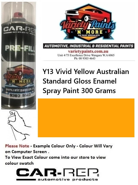 Y13 Vivid Yellow Australian Standard Gloss Enamel Spray Paint 300 Grams