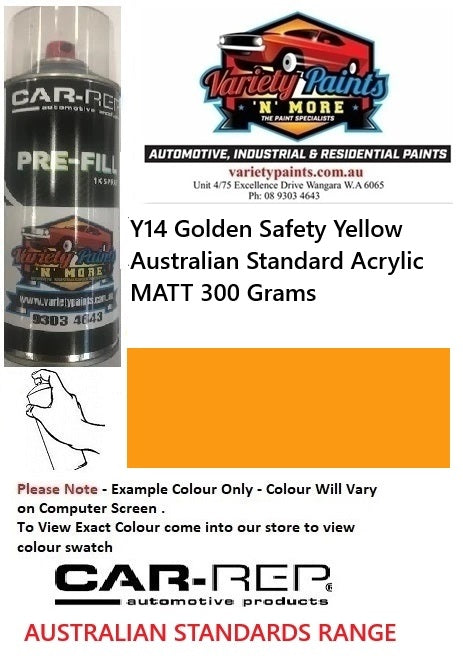 Y14 Golden Safety Yellow Australian Standard Acrylic MATT 300 Grams