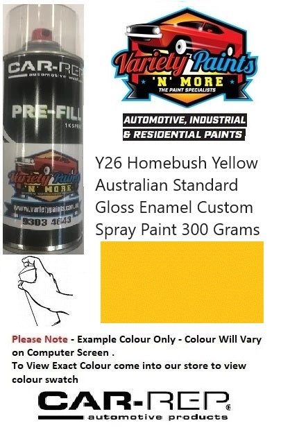 Y26 Homebush Yellow Australian Standard Gloss Enamel Custom Spray Paint 300 Grams