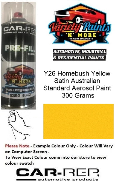 Y26 Homebush Yellow Australian Standard Satin Enamel Custom Spray Paint 300 Grams