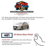 Y3Y White Sand Metallic OR White Beach Metallic Hyundai or KIA 2K DIRECT GLOSS Aerosol Paint 300 Grams  