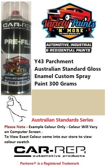Y43 Parchment Australian Standard Gloss Enamel Custom Spray Paint 300 Grams 1OIS 57A