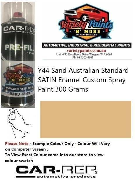 Y44 Sand Australian Standard SATIN Enamel Custom Spray Paint 300 Grams