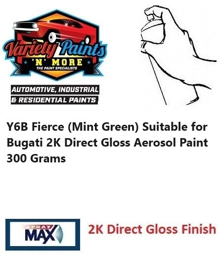 Y6B Fierce (Mint Green) Suitable for Bugati 2K Direct Gloss Aerosol Paint 300 Grams