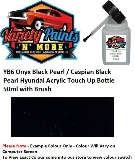 YB6 Onyx Black Pearl / Caspian Black Pearl Hyundai Acrylic Touch Up Bottle 50ml with Brush