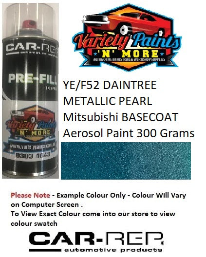 YE/F52 DAINTREE METALLIC PEARL Mitsubishi BASECOAT Aerosol Paint 300 Grams