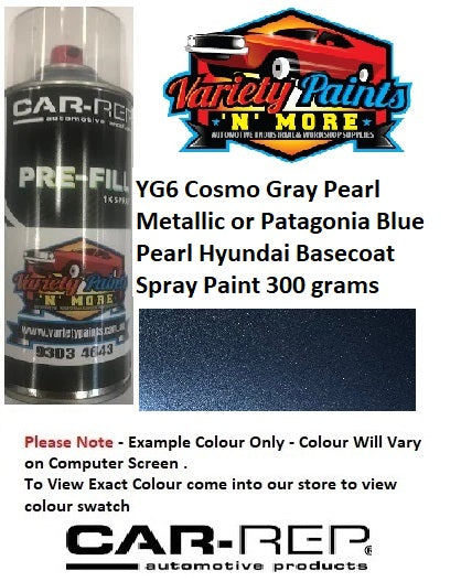 YG6 Cosmo Gray Pearl Metallic or Patagonia Blue Pearl Hyundai BASECOAT Spray Paint 300 grams