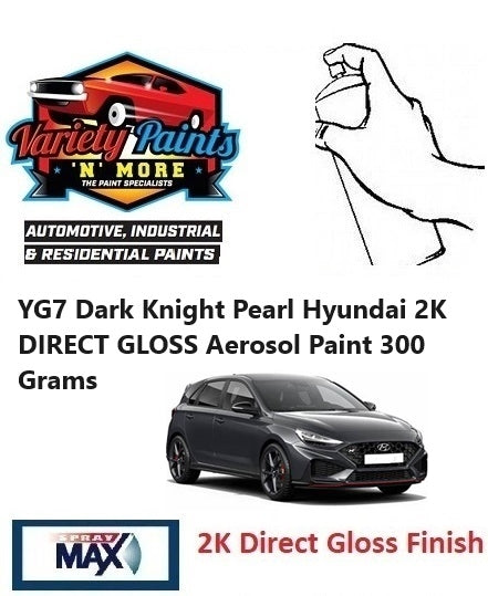 YG7 Dark Knight Pearl Hyundai 2K DIRECT GLOSS Aerosol Paint 300 Grams