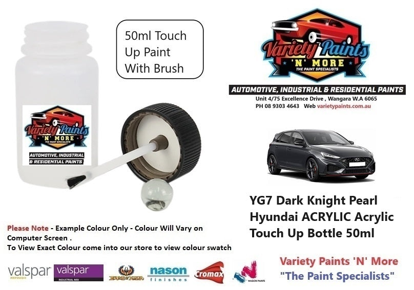 YG7 Dark Knight Pearl Hyundai ACRYLIC Acrylic Touch Up Bottle 50ml with Brush