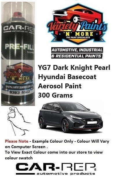YG7 Dark Knight Pearl Hyundai Basecoat Aerosol Paint 300 Grams