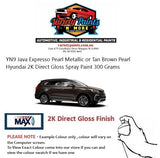 YN9 Java Expresso Pearl Metallic or Tan Brown Pearl Hyundai 2K DIRECT GLOSS Aerosol Paint 300 Grams