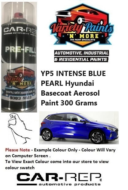 YP5 INTENSE BLUE PEARL Hyundai Basecoat Aerosol Paint 300 Grams