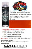 YR256M Mat Axis Orange Honda M/C Basecoat Paint Aerosol Spray Paint 300 Grams