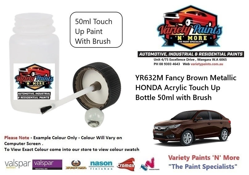 YR632M Fancy Brown Metallic HONDA Acrylic Touch Up Bottle 50ml with Brush