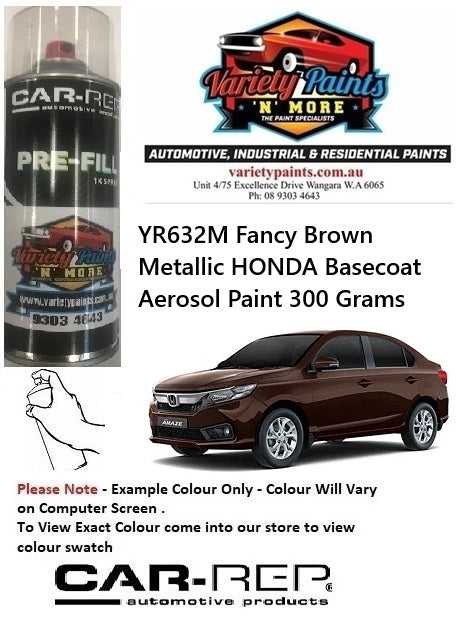 YR632M Fancy Brown Metallic HONDA Basecoat Aerosol Paint 300 Grams
