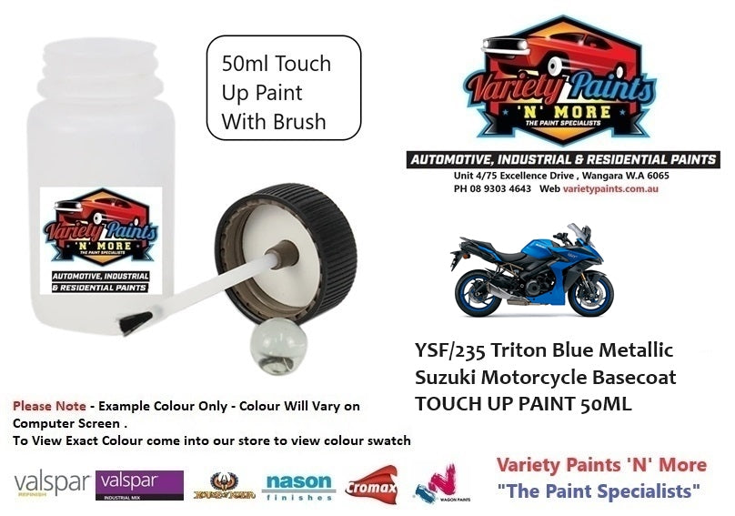 YSF/235 Triton Blue Metallic Suzuki Motorcycle Basecoat TOUCH UP PAINT 50ML