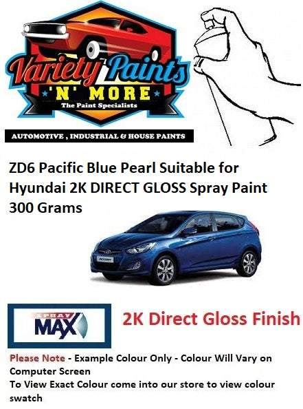 ZD6 Pacific Blue Pearl Suitable for Hyundai 2K DIRECT GLOSS Spray Paint 300 Grams