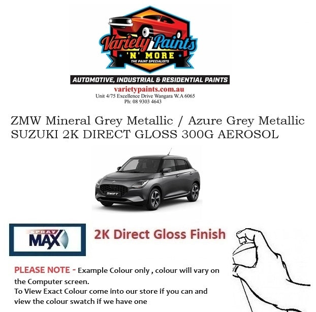 ZMW Mineral Grey Metallic / Azure Grey Metallic SUZUKI 2K DIRECT GLOSS 300G AEROSOL