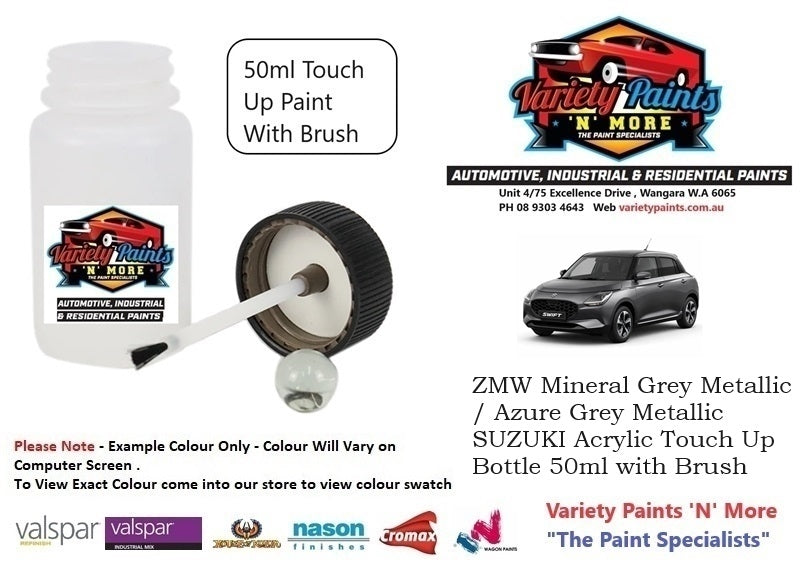 ZMW Mineral Grey Metallic / Azure Grey Metallic SUZUKI Acrylic Touch Up Bottle 50ml with Brush