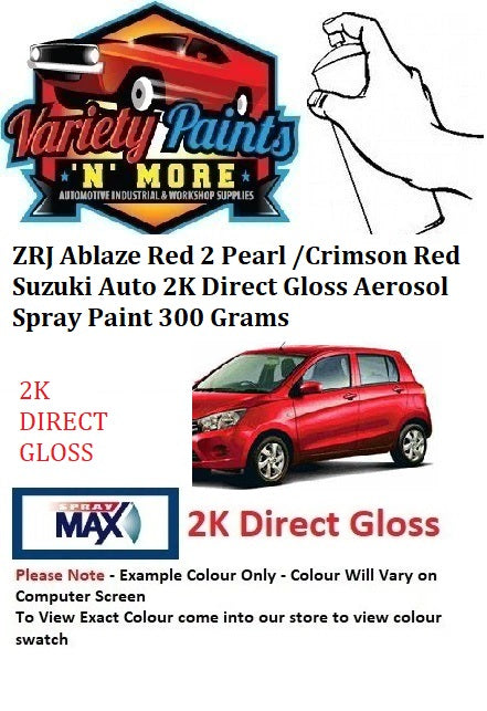 ZRJ Ablaze Red 2 Pearl /Crimson Red Suzuki Auto 2K Direct Gloss Aerosol Spray Paint 300 Grams