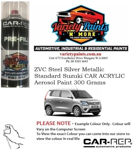 ZVC Steel Silver Metallic Standard Suzuki CAR ACRYLIC Aerosol Paint 300 Grams