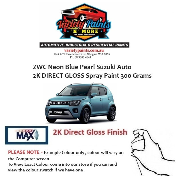 ZWC Neon Blue Pearl Suzuki Auto 2K DIRECT GLOSS Spray Paint 300 Grams