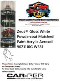 Zeus® Gloss White Powdercoat Matched  Paint Acrylic Aerosol 90Z1110G W351