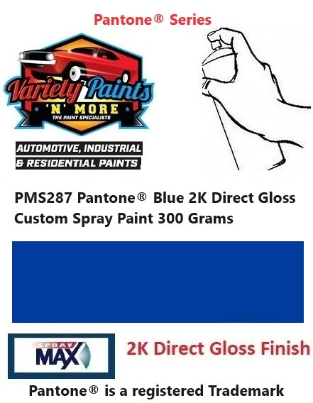 PMS287 Pantone® Blue 2K Direct Gloss Custom Spray Paint 300 Grams