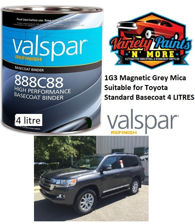 1G3 Magnetic Grey Mica Suitable for Toyota  Basecoat Paint 4 LITRE