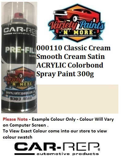 000110 Classic Cream/Smooth Cream Satin ACRYLIC Colorbond®  Spray Paint 300g