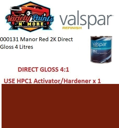 000131 Manor Red Colorbond® 2K Direct Gloss 4 Litres