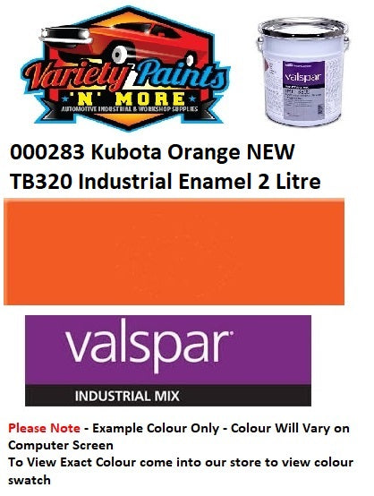000283 Kubota Orange NEW TB320 Industrial Enamel 2 Litre