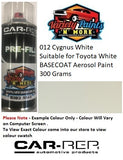 012 Cygnus White Suitable for Toyota White BASECOAT Aerosol Paint 300 Grams 