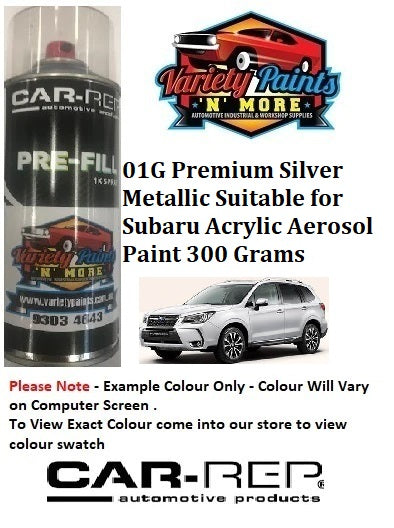 01G Premium Silver Metallic Suitable for Subaru Acrylic Aerosol Paint 300 Grams 4IS 58A