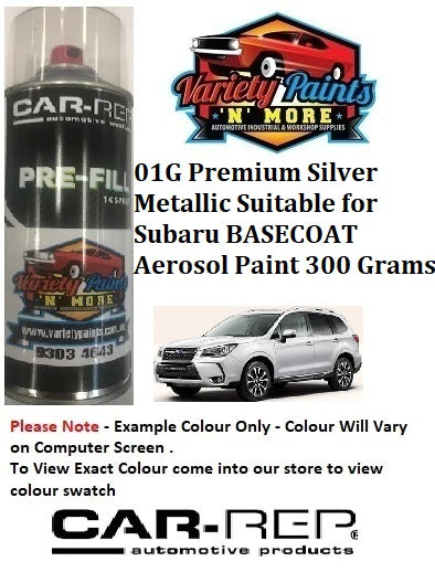 01G Premium Silver Metallic Suitable for Subaru BASECOAT Aerosol Paint 300 Grams