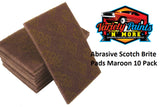 Abrasive Hand Pads Maroon 150mm X 230mm Box of 10 (Scotchbrite Equivalent)