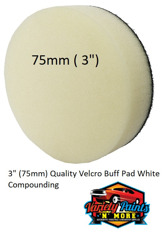 GRP 75mm WHITE Compounding Foam Velcro Buff Pad