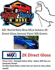 02C World Rally Blue Mica Subaru 2K Direct Gloss Aerosol Paint 300 Grams 