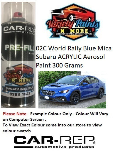 02C World Rally Blue Mica Subaru ACRYLIC Aerosol Paint 300 Grams
