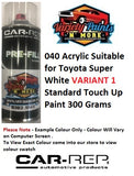 040 Acrylic Suitable for Toyota Super White VARIANT 1 Touch Up Paint 300 Grams
