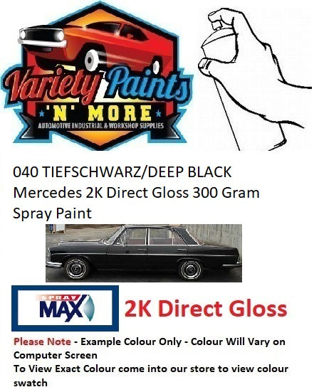 040 TIEFSCHWARZ/DEEP BLACK Mercedes 2K Direct Gloss 300 Gram Spray Paint