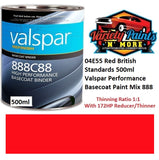 04E55 Red British Standards 500ml Valspar Performance Basecoat Paint Mix 888
