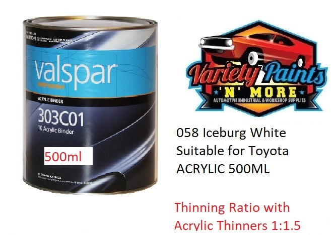 058 Iceburg White Suitable for Toyota ACRYLIC 500ML